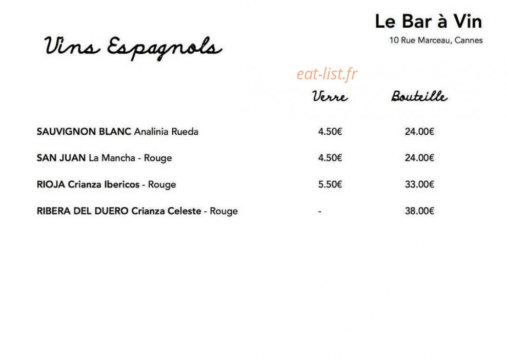 Le bar à vin — carte page 7