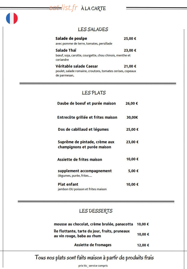Le Bistrot De Grand Mère — carte page 4