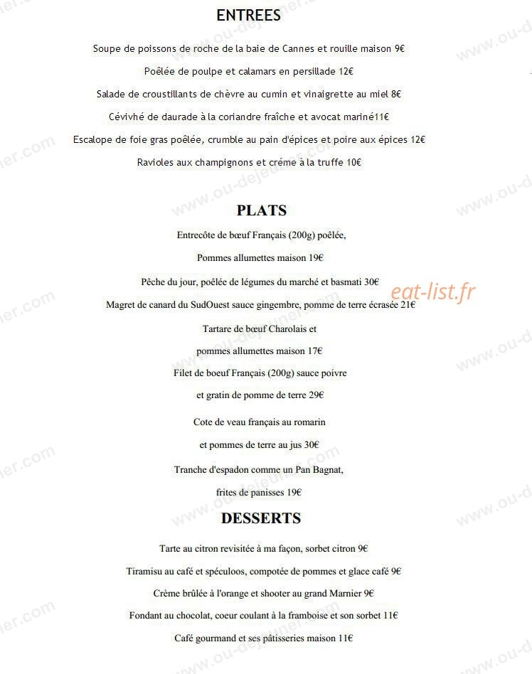 Le Bistrot Gourmand — carte page 2