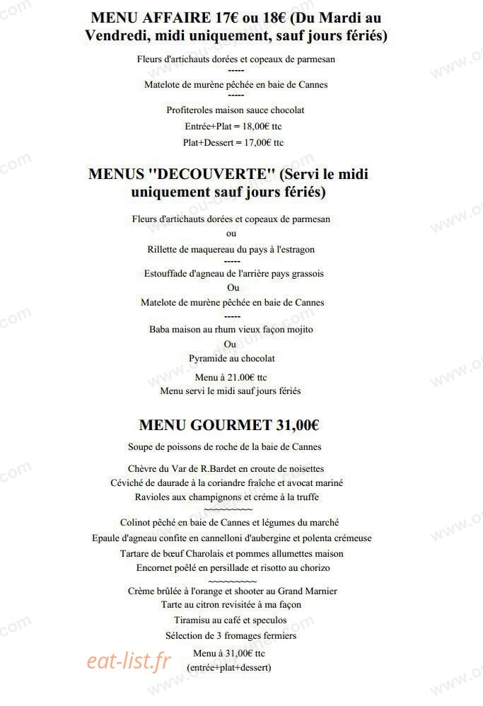 Le Bistrot Gourmand — carte page 3