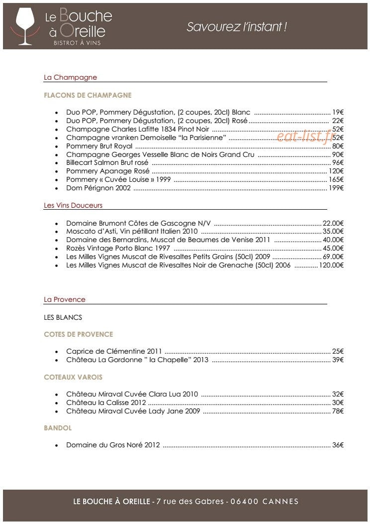 Le Bouche à Oreille — carte page 4