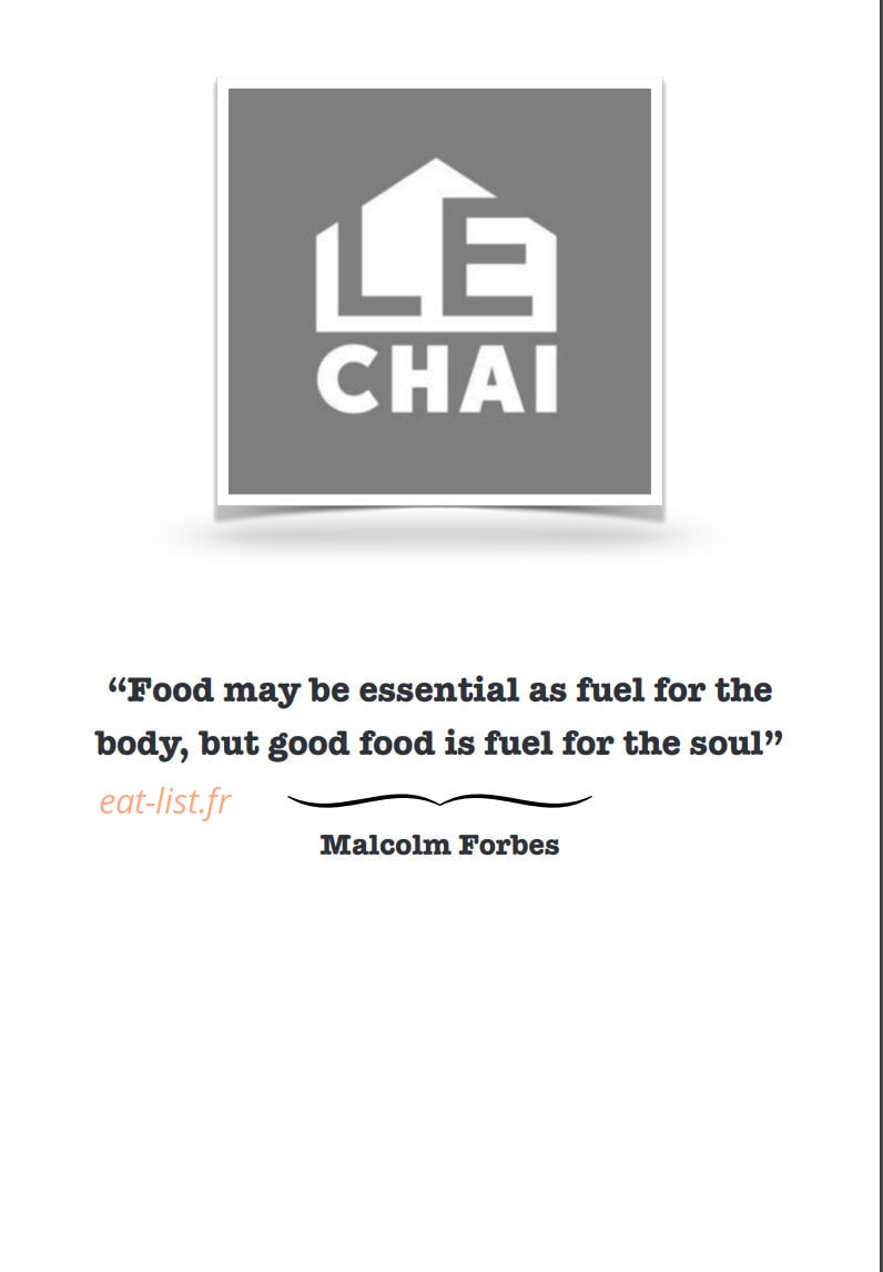 Le Chai — carte page 1