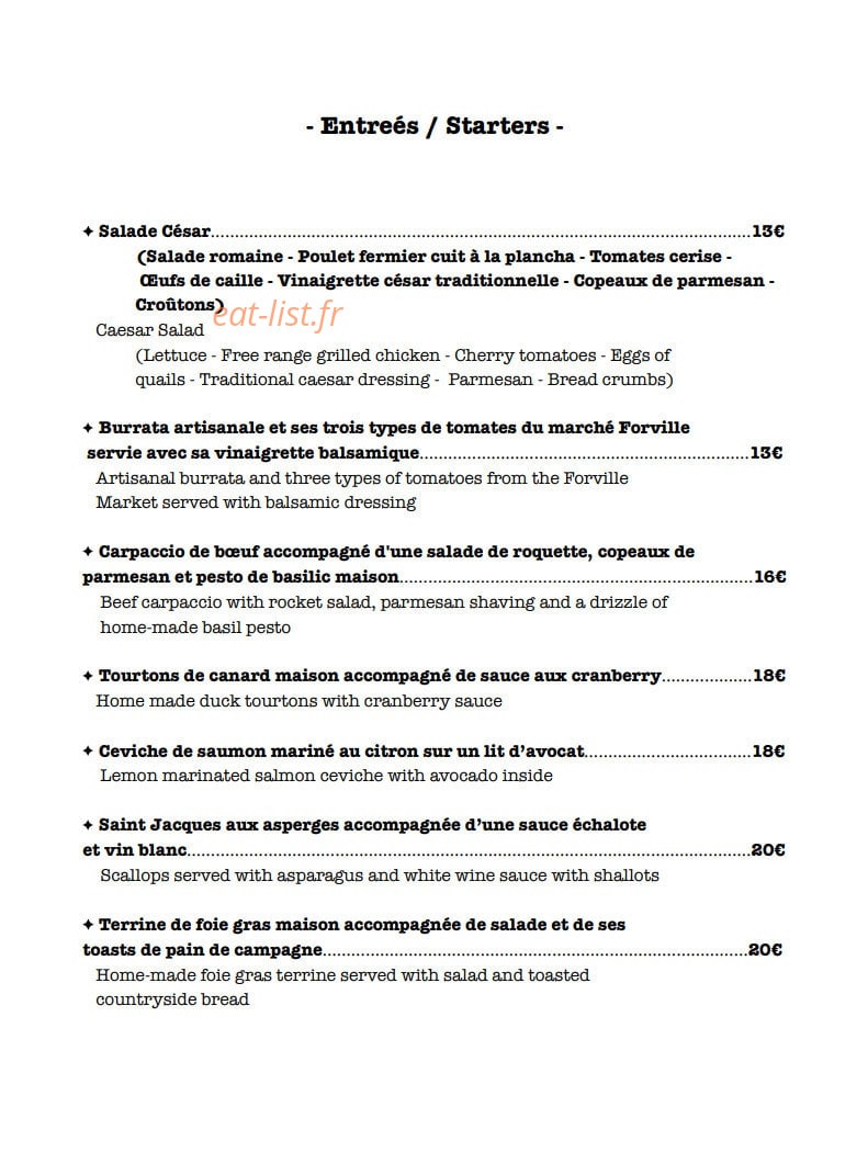 Le Chai — carte page 2