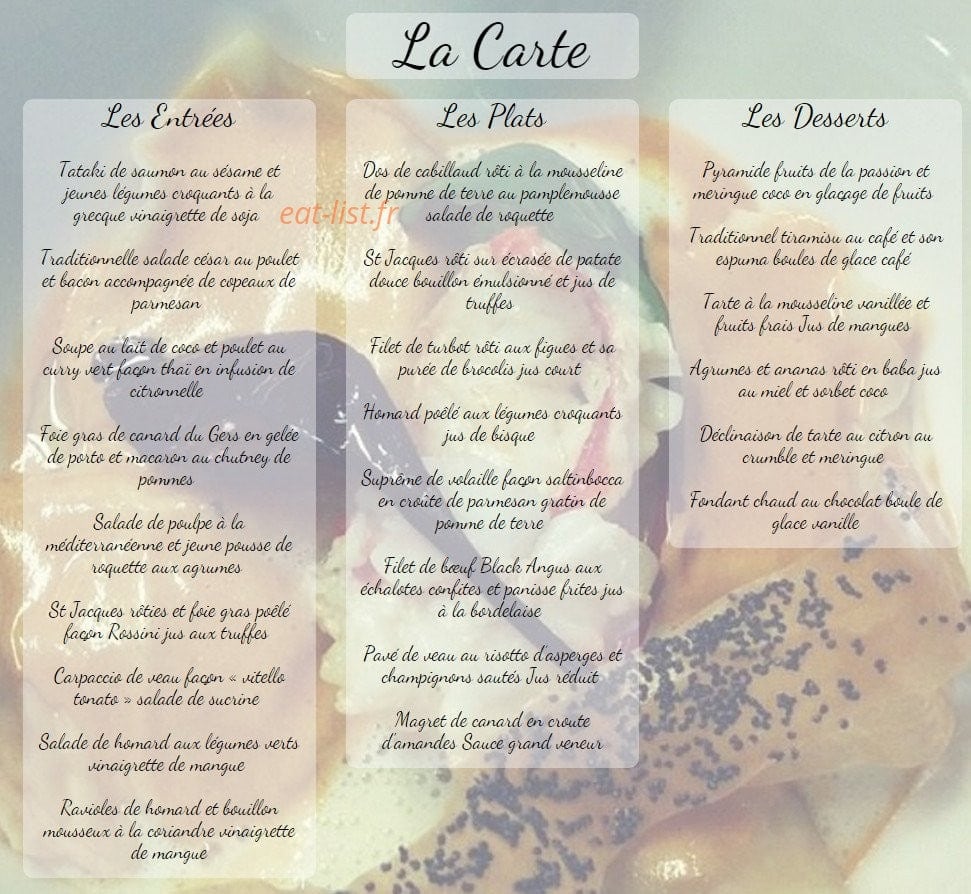 Le Cosi à Cannes - menu et photos