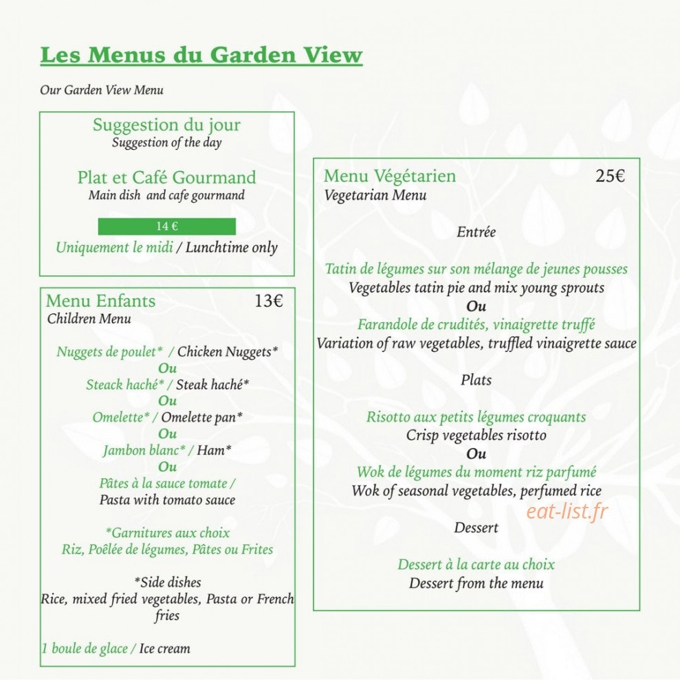 Le garden view — carte page 5