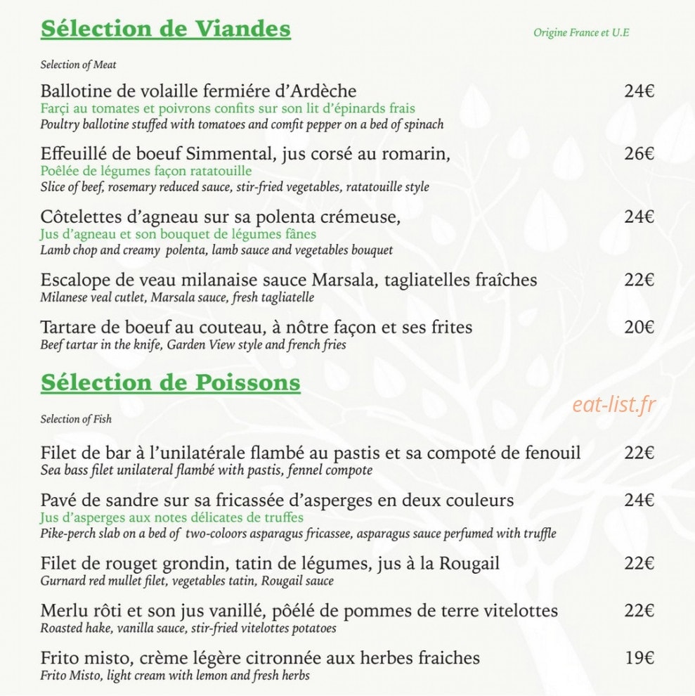 Le garden view — carte page 3