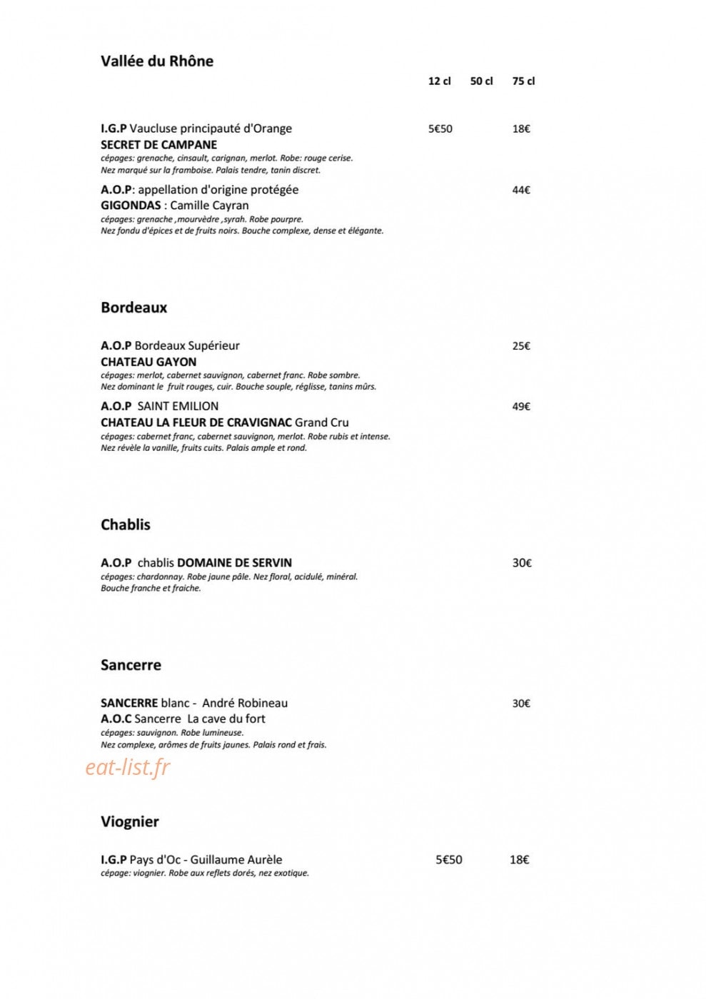 Le garden view — carte page 10