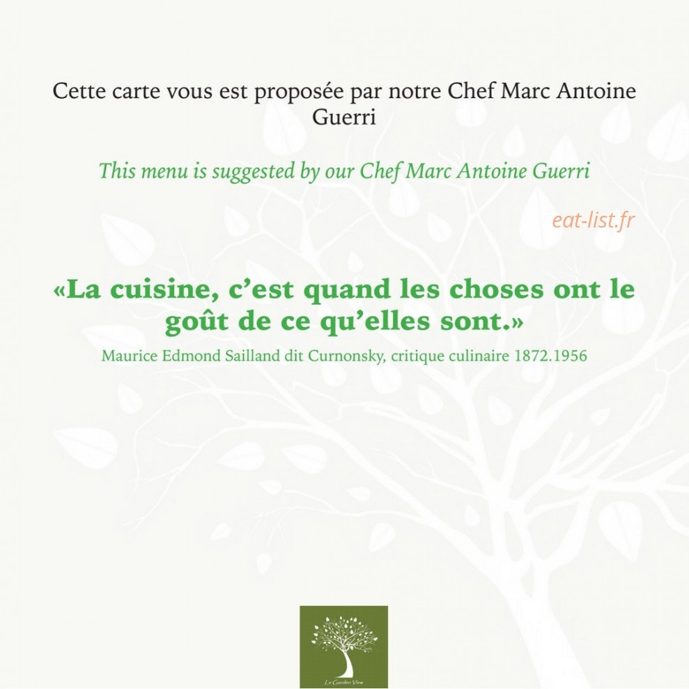 Le garden view — carte page 1