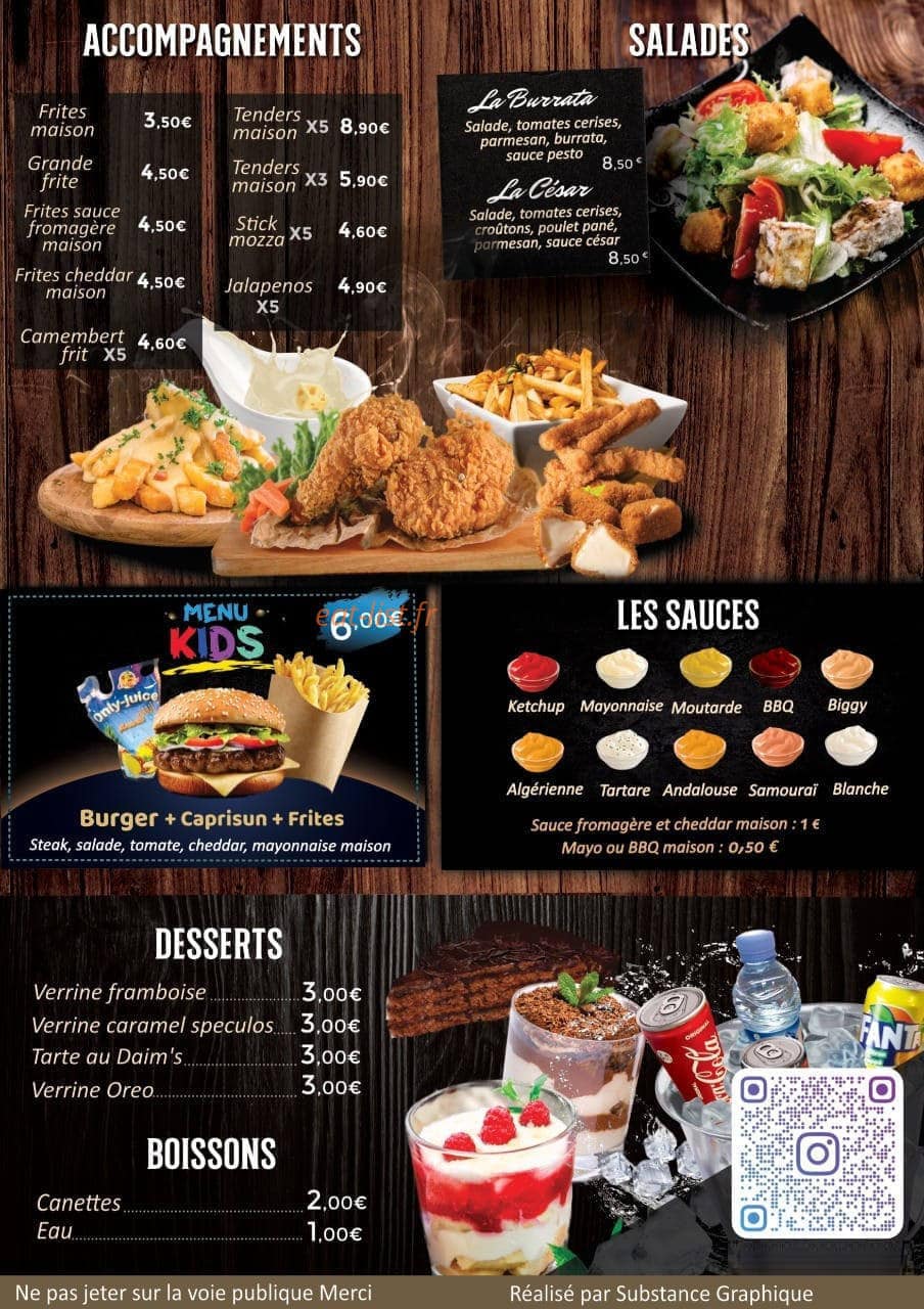 Le K Burger — carte page 4