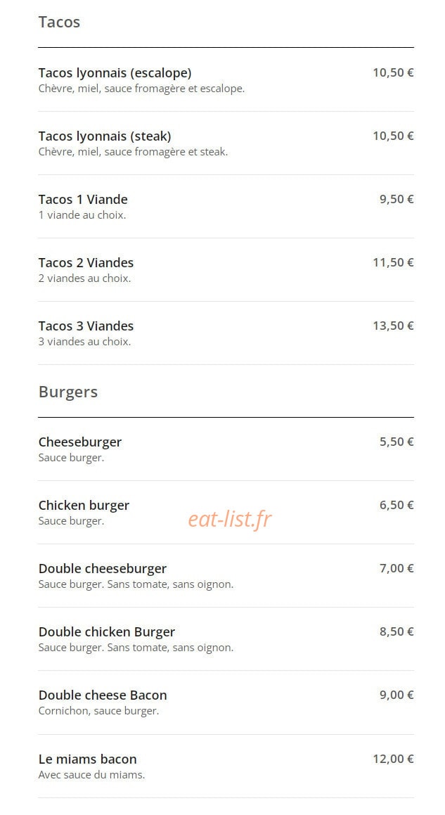 Le Miam Miam — carte page 3