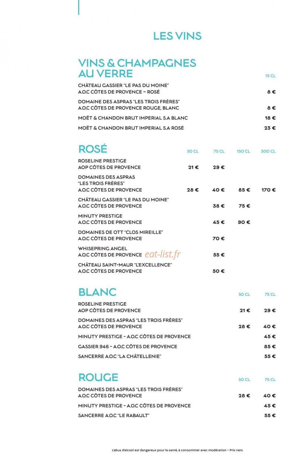 Le Restaurant de La Plage — carte page 6