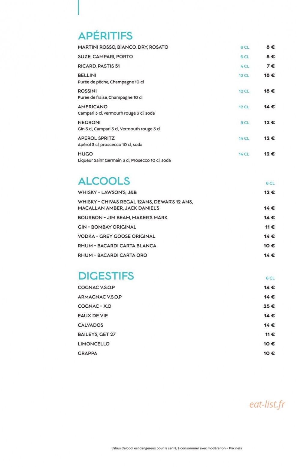 Le Restaurant de La Plage — carte page 8