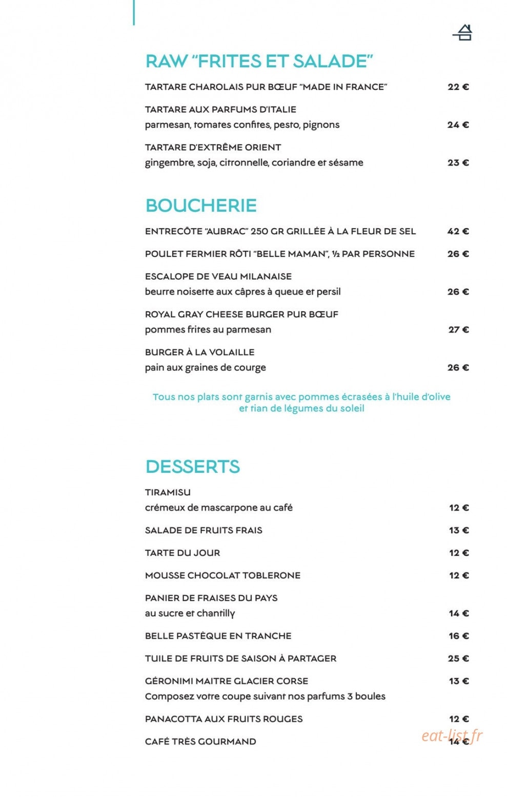 Le Restaurant de La Plage — carte page 4
