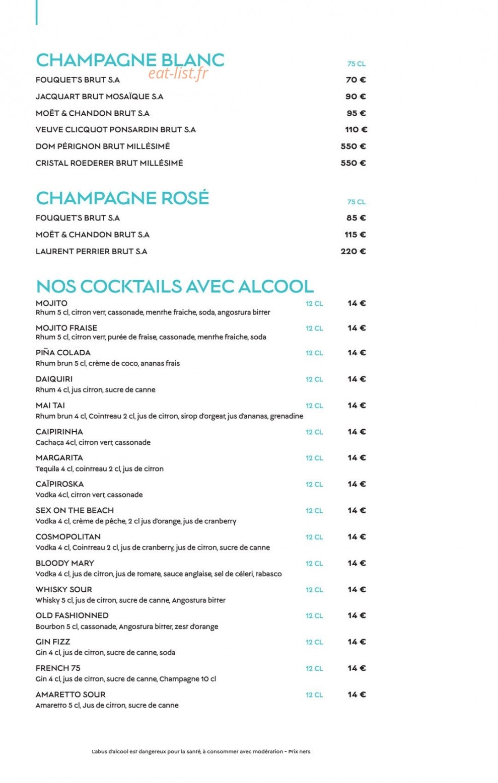 Le Restaurant de La Plage — carte page 7