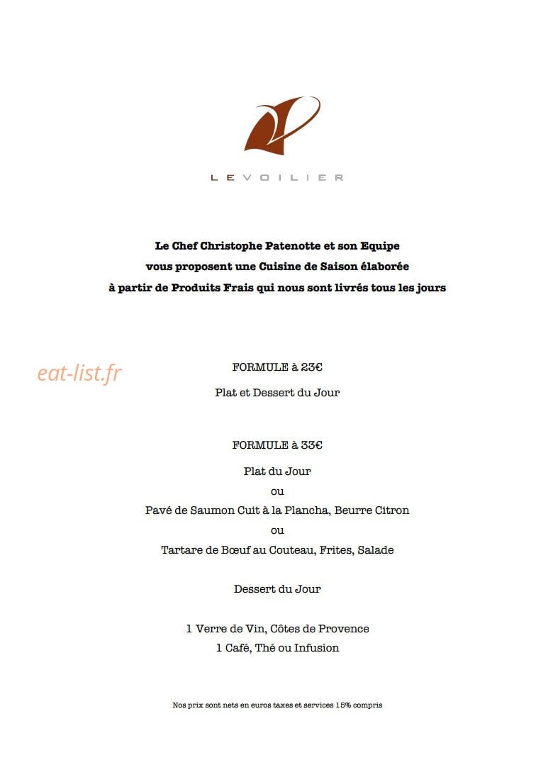 Le Voilier — carte page 1