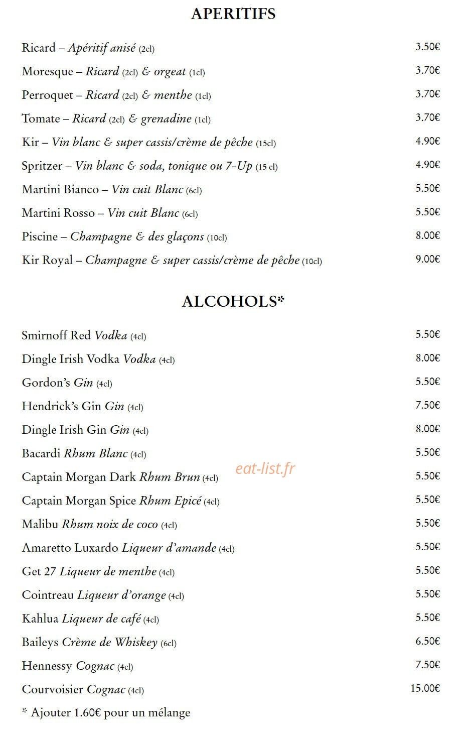 Ma nolan's irish pubs — carte page 5