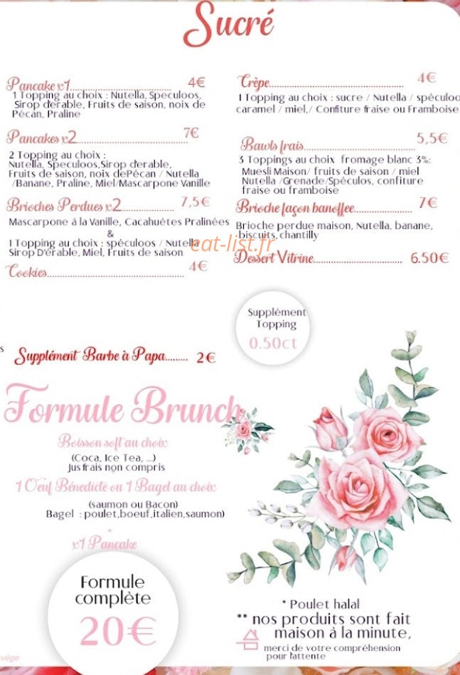 Madame Brunch — carte page 1