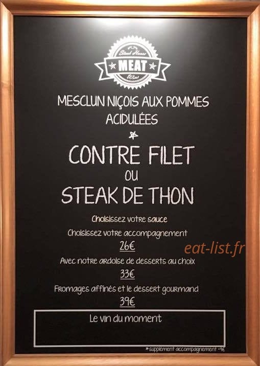 Meat — carte page 1