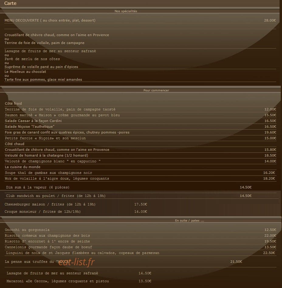 Mocca — carte page 1