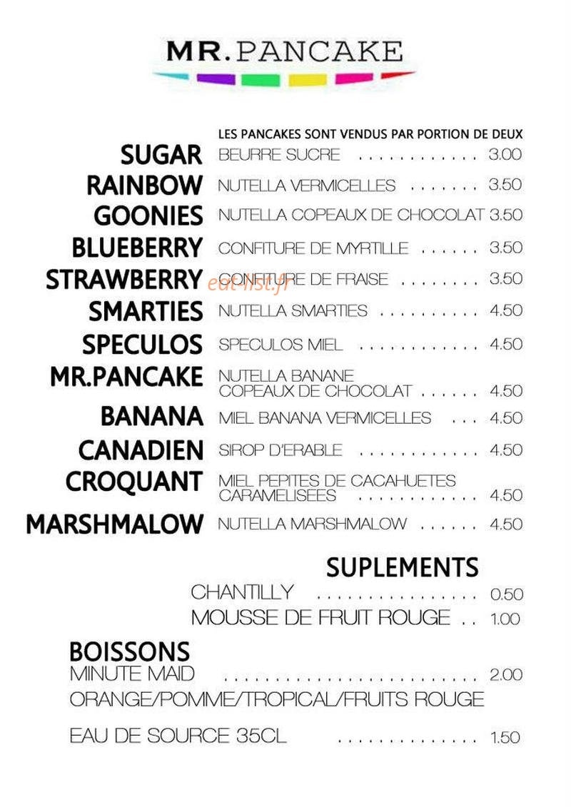 Mr.Pancake — carte page 3