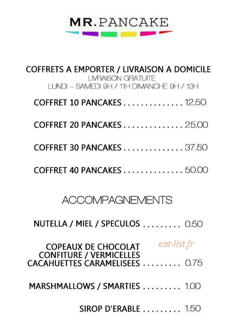Mr.Pancake — carte page 2