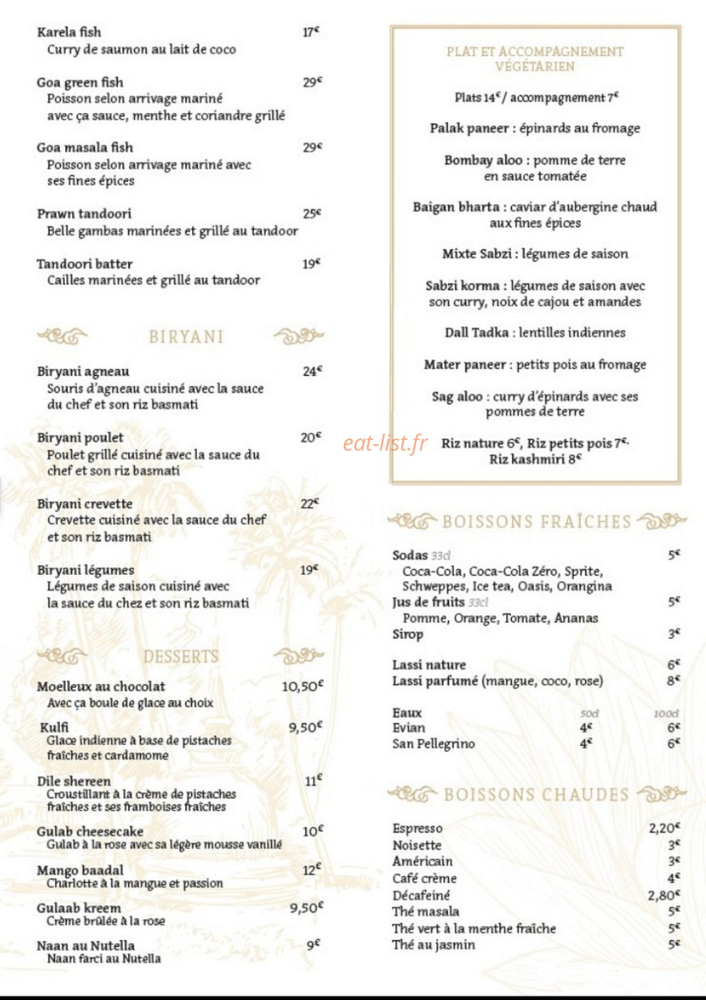 Mumbai Café — carte page 2