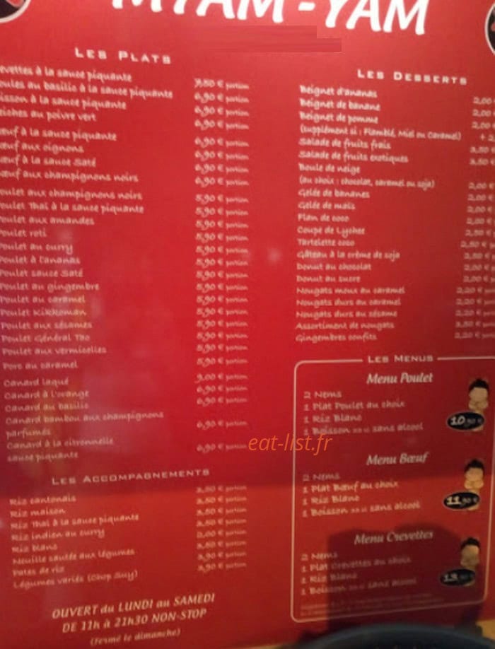 Myam-Yam — carte page 1