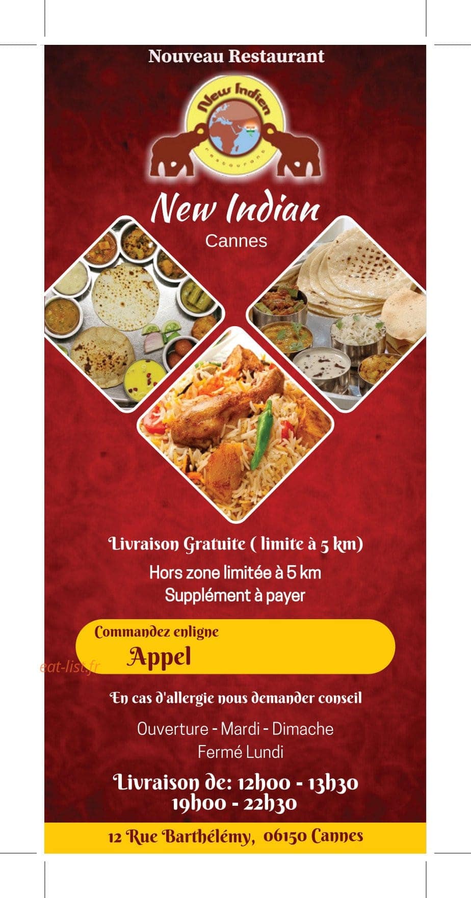 New Indian — carte page 1