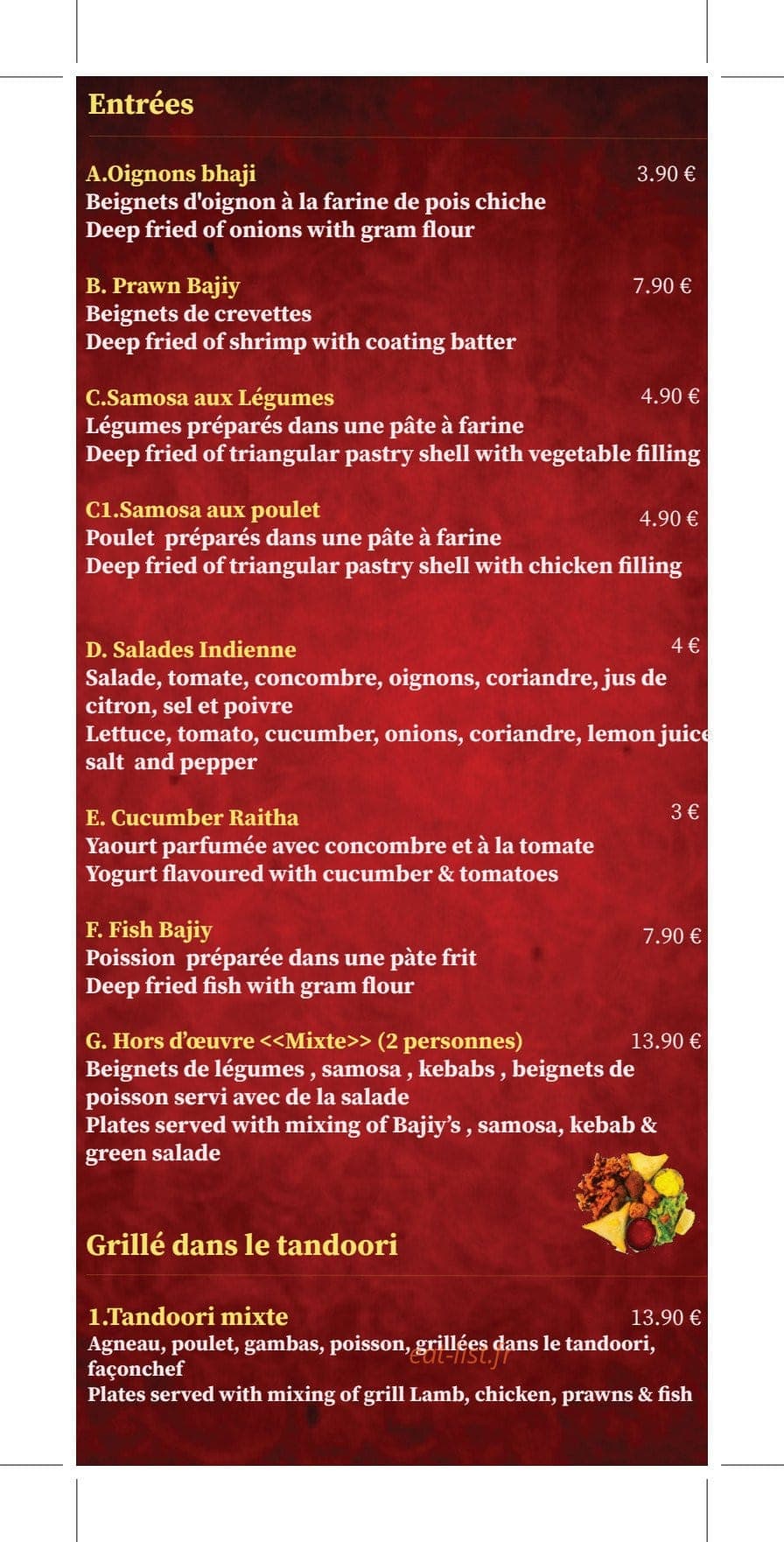 New Indian — carte page 7