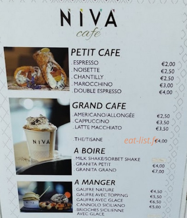 Nivà Gelato Italiano — carte page 1