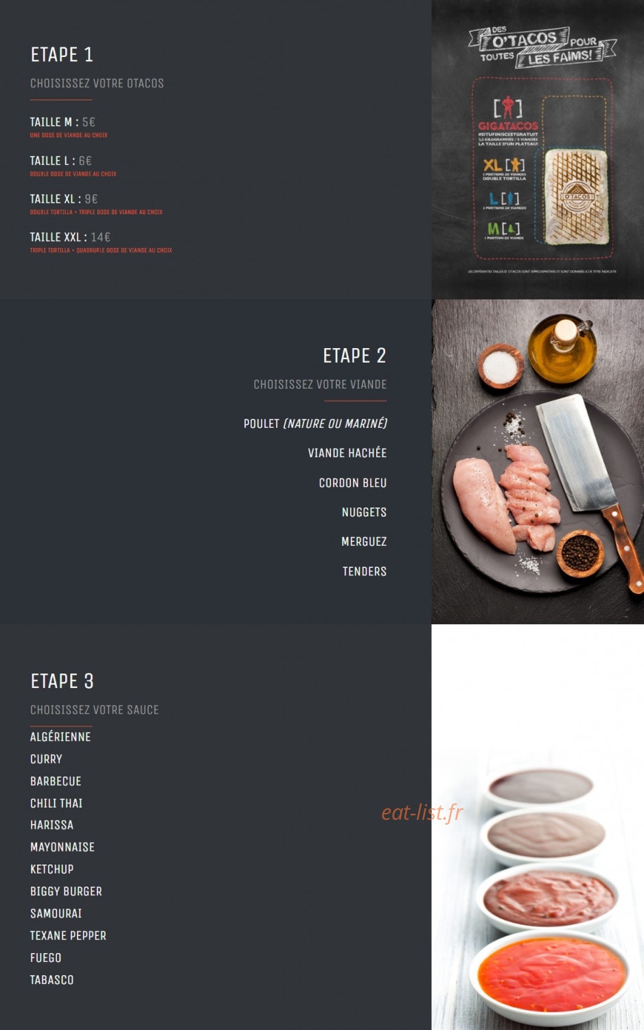 O'Tacos — carte page 1
