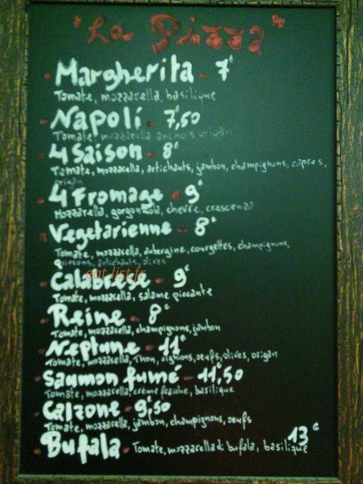 Okay pizza — carte page 1