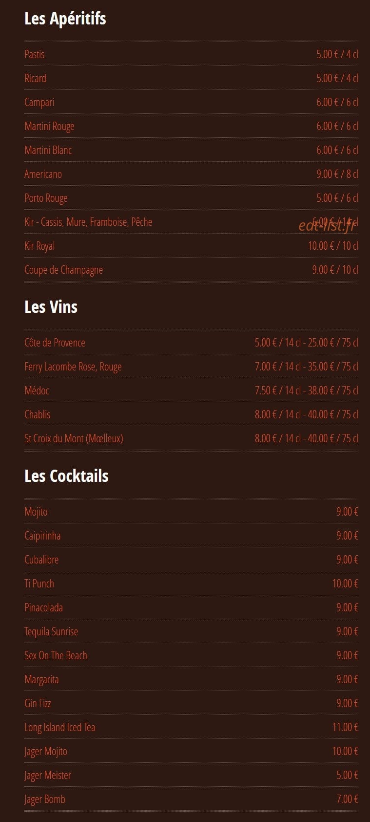 Pint House — carte page 2