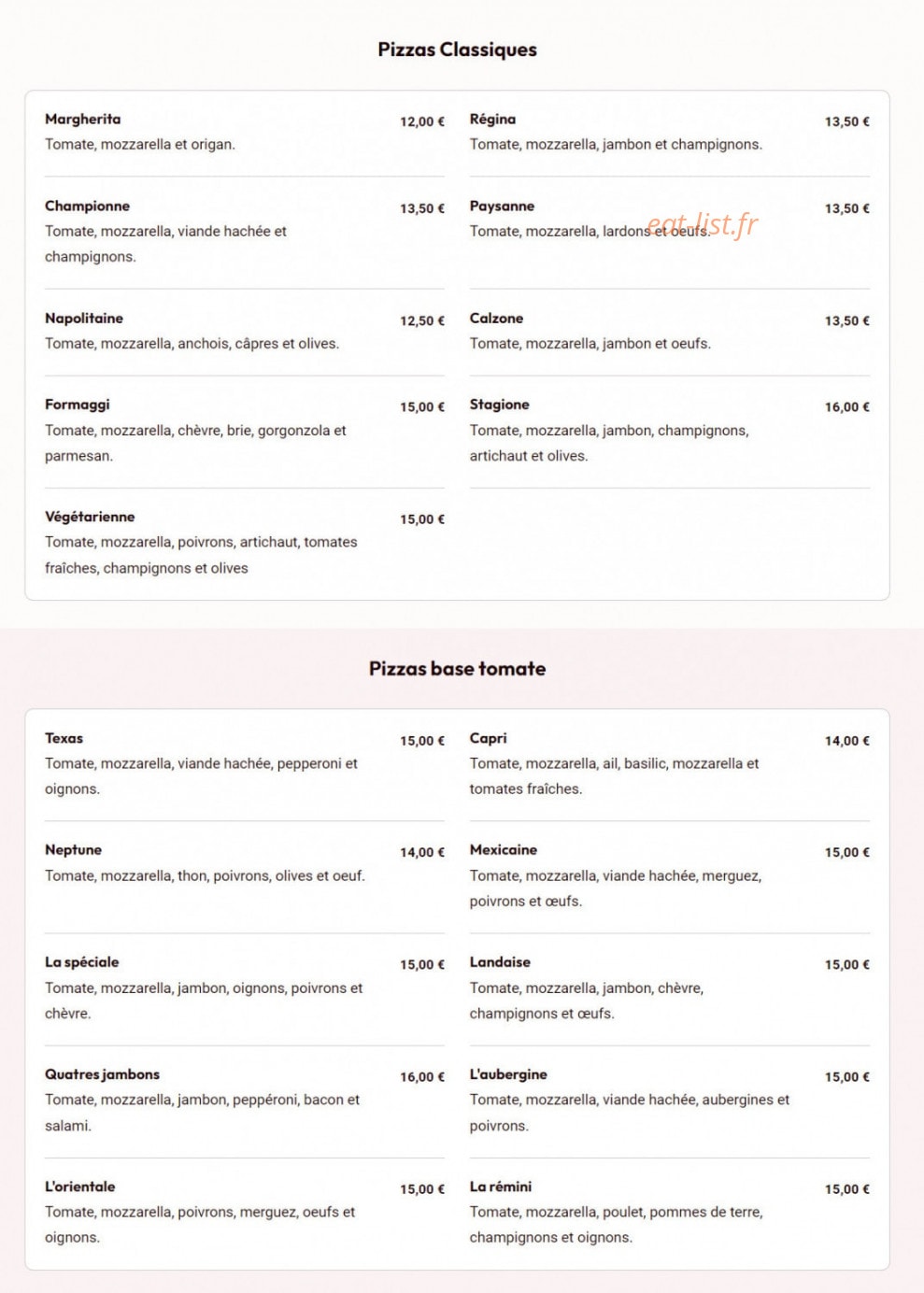 Pizza34 — carte page 1