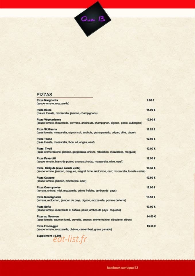 Quai 13 — carte page 1