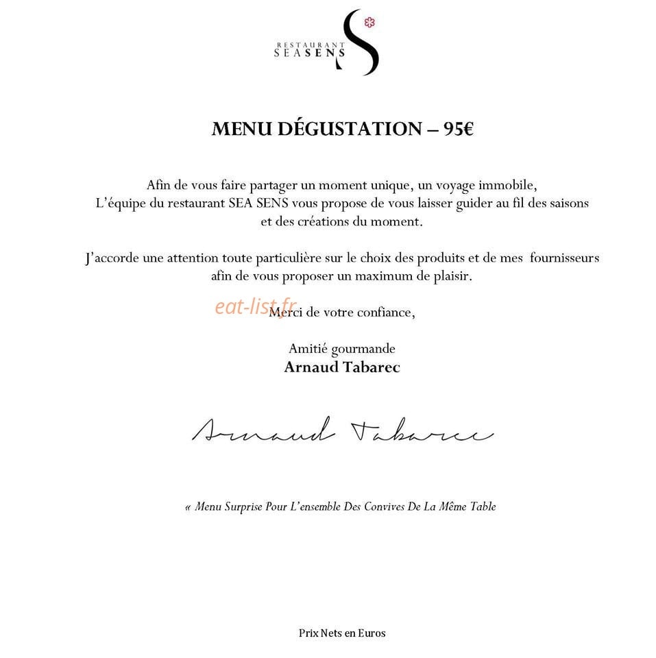 Restaurant Sea Sens — carte page 6