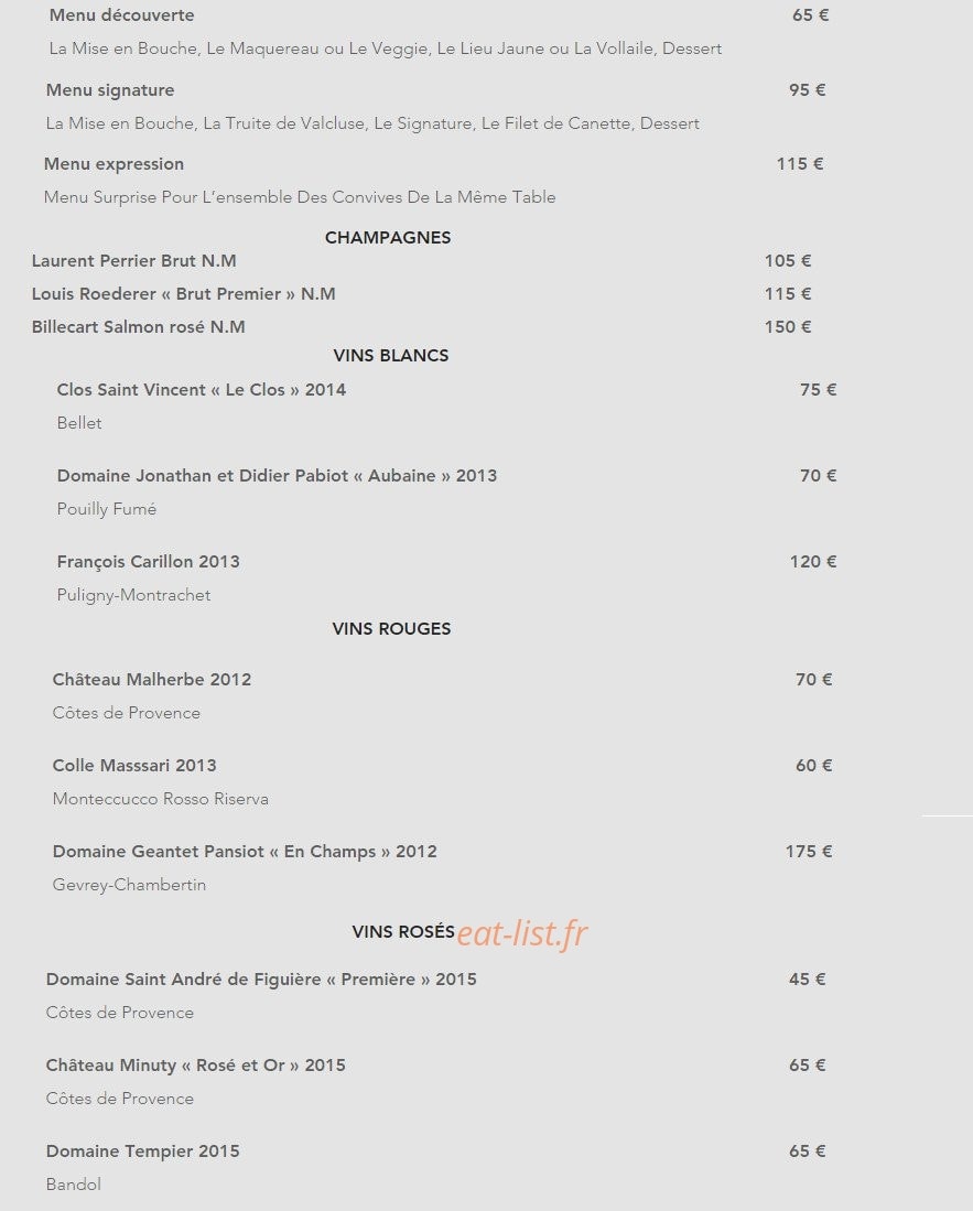 Restaurant Sea Sens — carte page 14