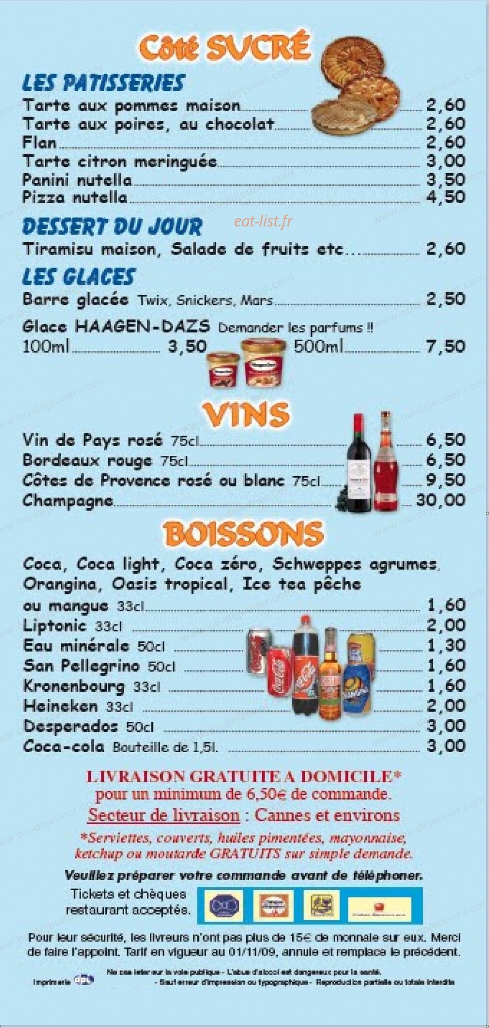 Sos Pizza — carte page 5