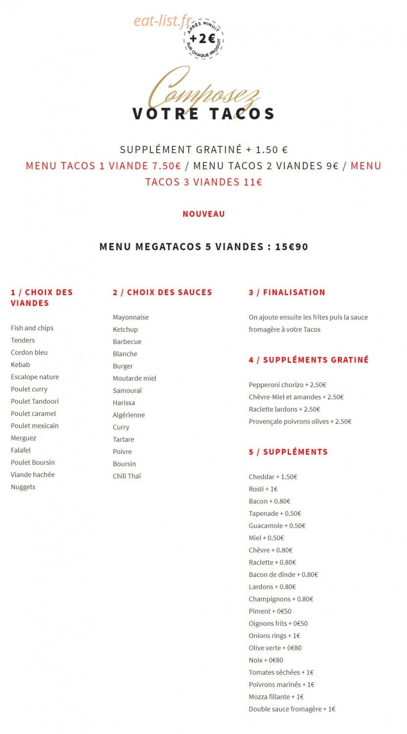 Speedy tacos — carte page 5