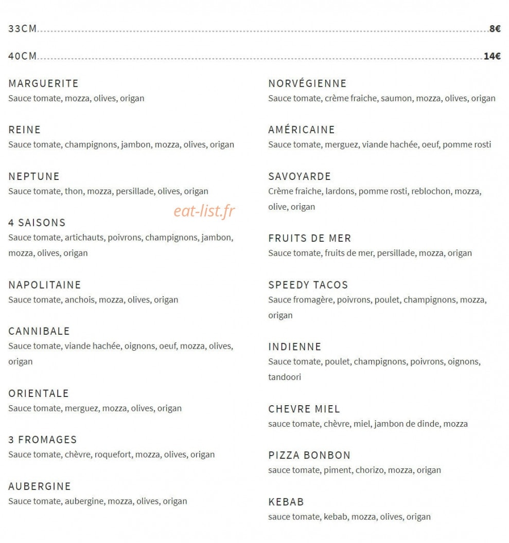 Speedy tacos — carte page 8
