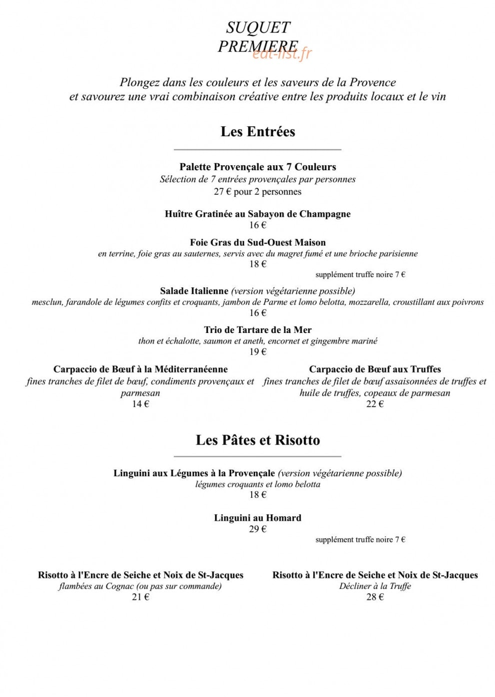 Suquet Première — carte page 1