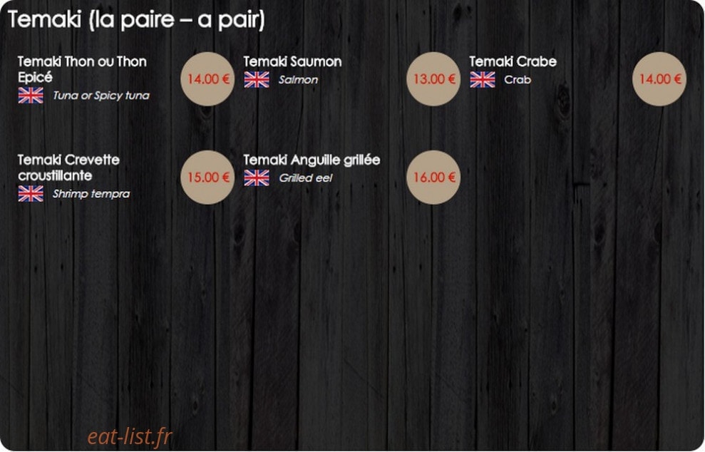 Sushi Time — carte page 3