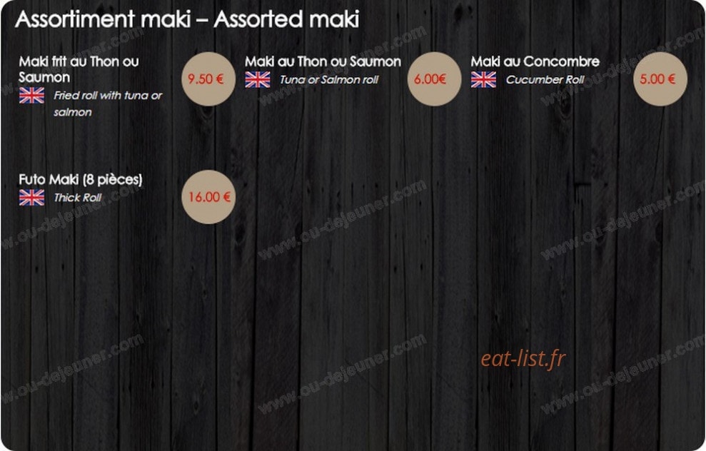 Sushi Time — carte page 9