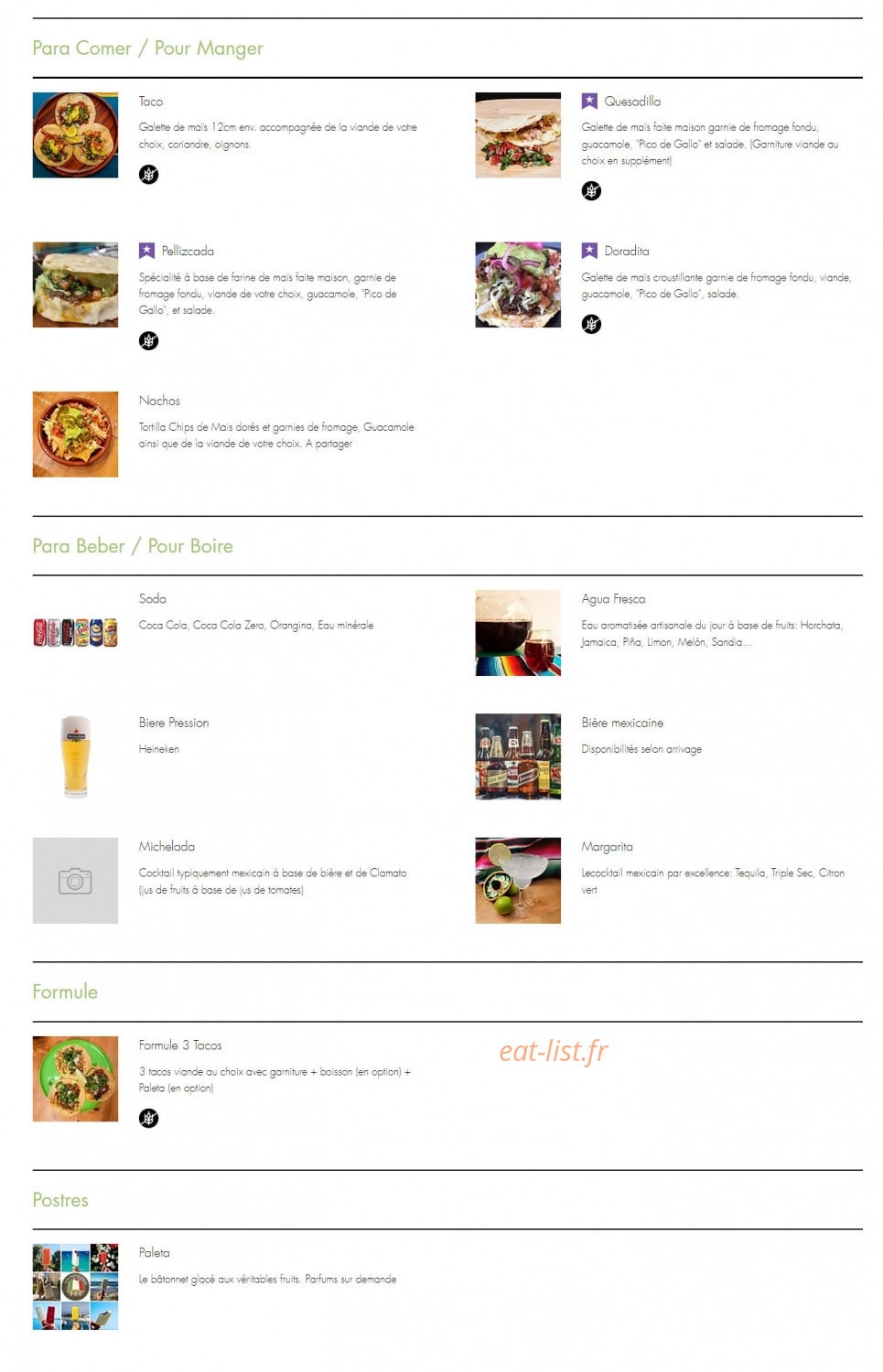 Taqueria Lupita — carte page 1