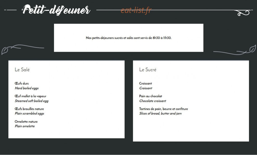 Volupté Anytime — carte page 1
