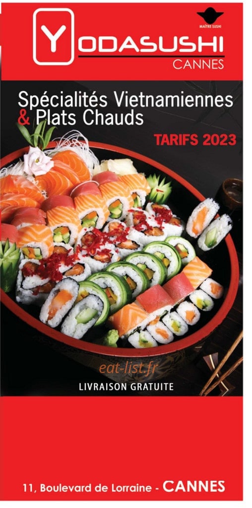 Yoda Sushi — carte page 1