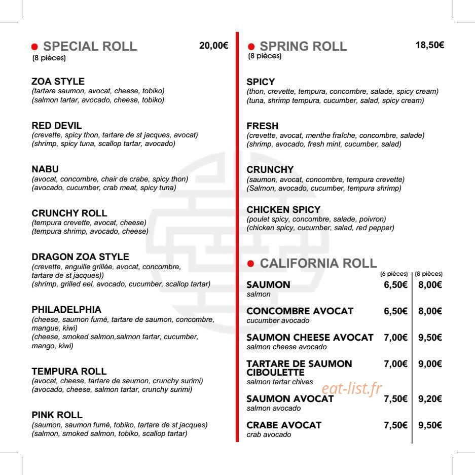 Zoa — carte page 2