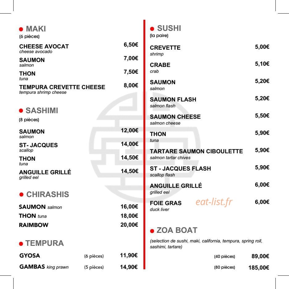 Zoa — carte page 3