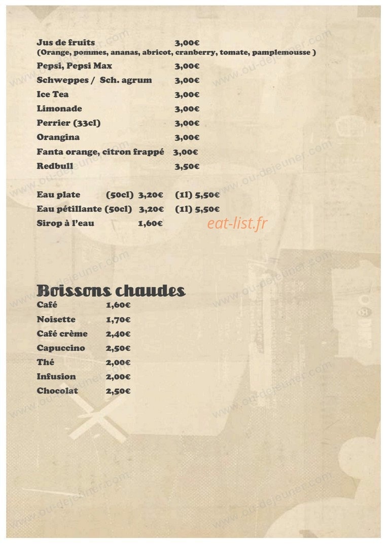 Café Brun — carte page 7