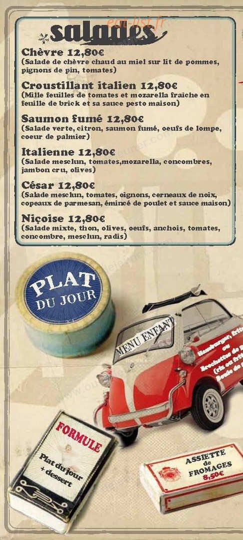Café Brun — carte page 1